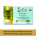 Stellar Marketing Leadership Award Certificate to Vijay Malhotra